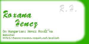 roxana hencz business card